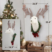 39" Pre-lit  Christmas Reindeer Head Indoor Outdoor Holiday Display - Mercantile Mountain