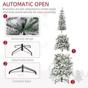 7.5ft Christmas tree slim flocked realistic branches  - Mercantile Mountain