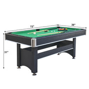 6-ft Pool Table with Table Tennis Top - Black with Green Felt - Mercantile Mountain
