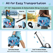 2 Pieces Kid Luggage Set with Spinner Wheels and Aluminum Handle - Mercantile Mountain