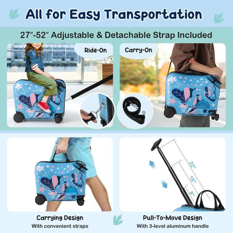 2 Pieces Kid Luggage Set with Spinner Wheels and Aluminum Handle - Mercantile Mountain