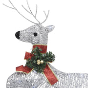 Reindeer & Sleigh Christmas Decoration 140 LEDs Outdoor Silver - Mercantile Mountain