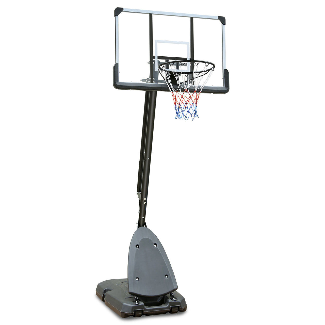 Outdoor Height Adjustable 7.5 to 10ft Basketball Hoop 44 Inch Backboard Portable Basketball Goal System with Stable Base and Wheels - Mercantile Mountain
