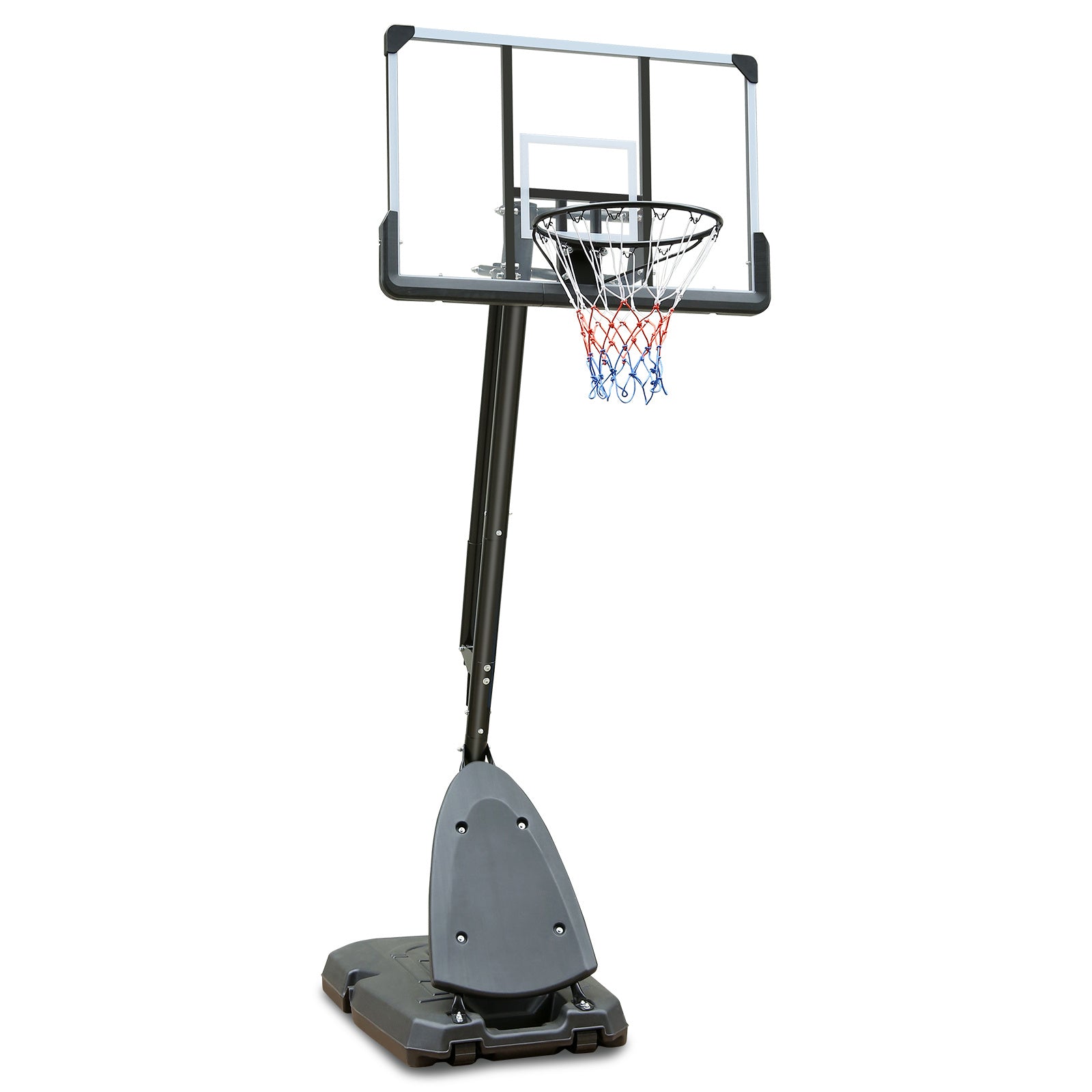 Outdoor Height Adjustable 7.5 to 10ft Basketball Hoop 44 Inch Backboard Portable Basketball Goal System with Stable Base and Wheels - Mercantile Mountain