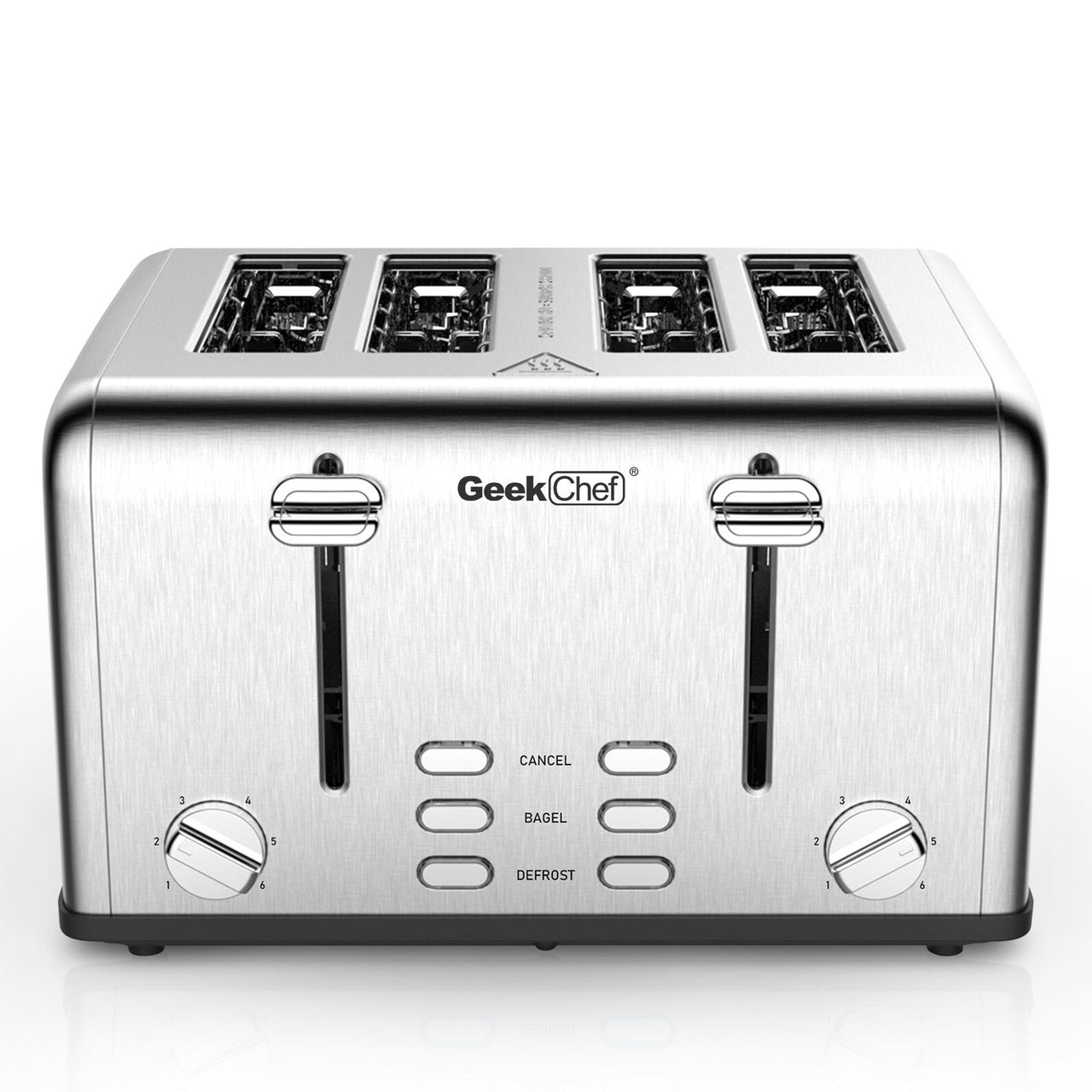 Toaster 4 Slice;  Geek Chef Stainless Steel Extra-Wide Slot Toaster - Mercantile Mountain
