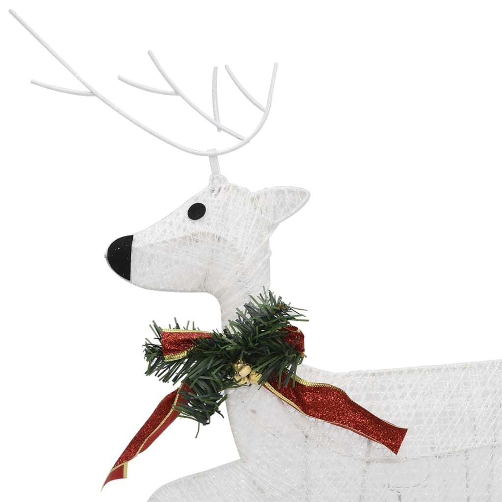 Reindeer & Sleigh Christmas Decoration 140 LEDs Outdoor White - Mercantile Mountain