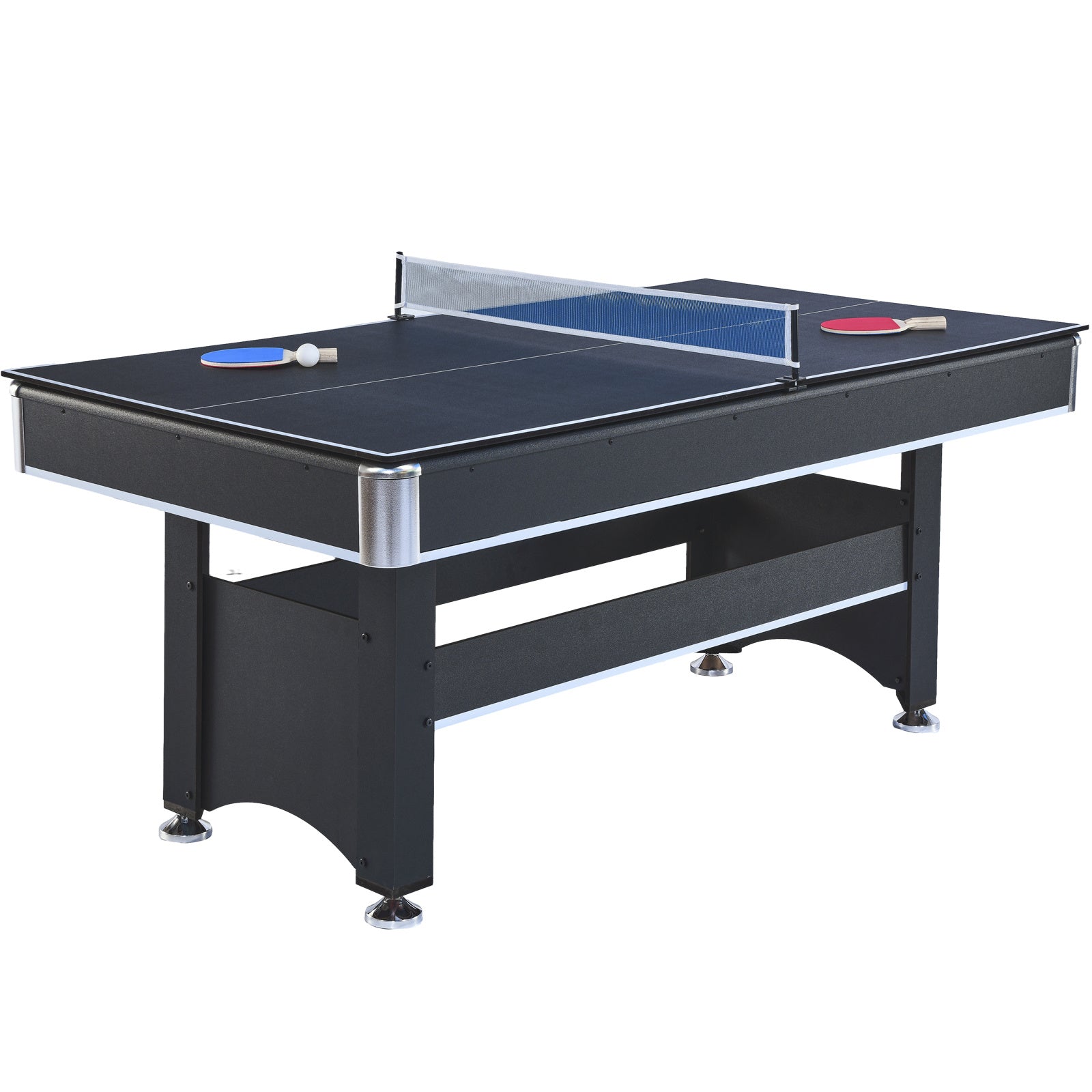 6-ft Pool Table with Table Tennis Top - Black with Green Felt - Mercantile Mountain