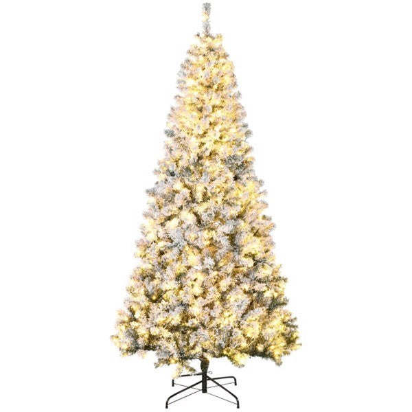 7.5 ft Christmas tree Flocked with 500 Warm white LED lights - Mercantile Mountain