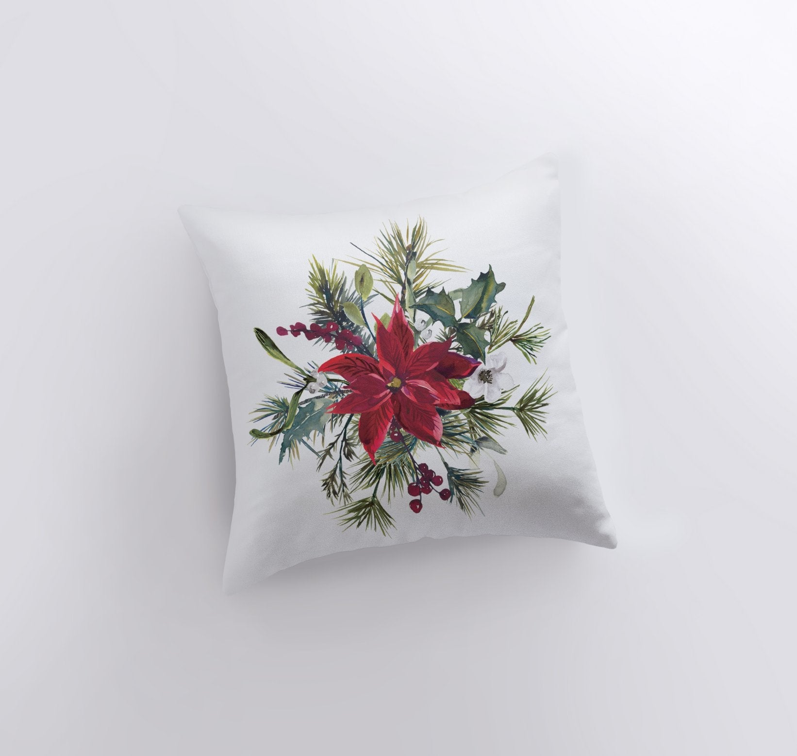 Christmas Poinsettia Repeat Pattern |  Pillow cover | Holiday Decor | - Mercantile Mountain