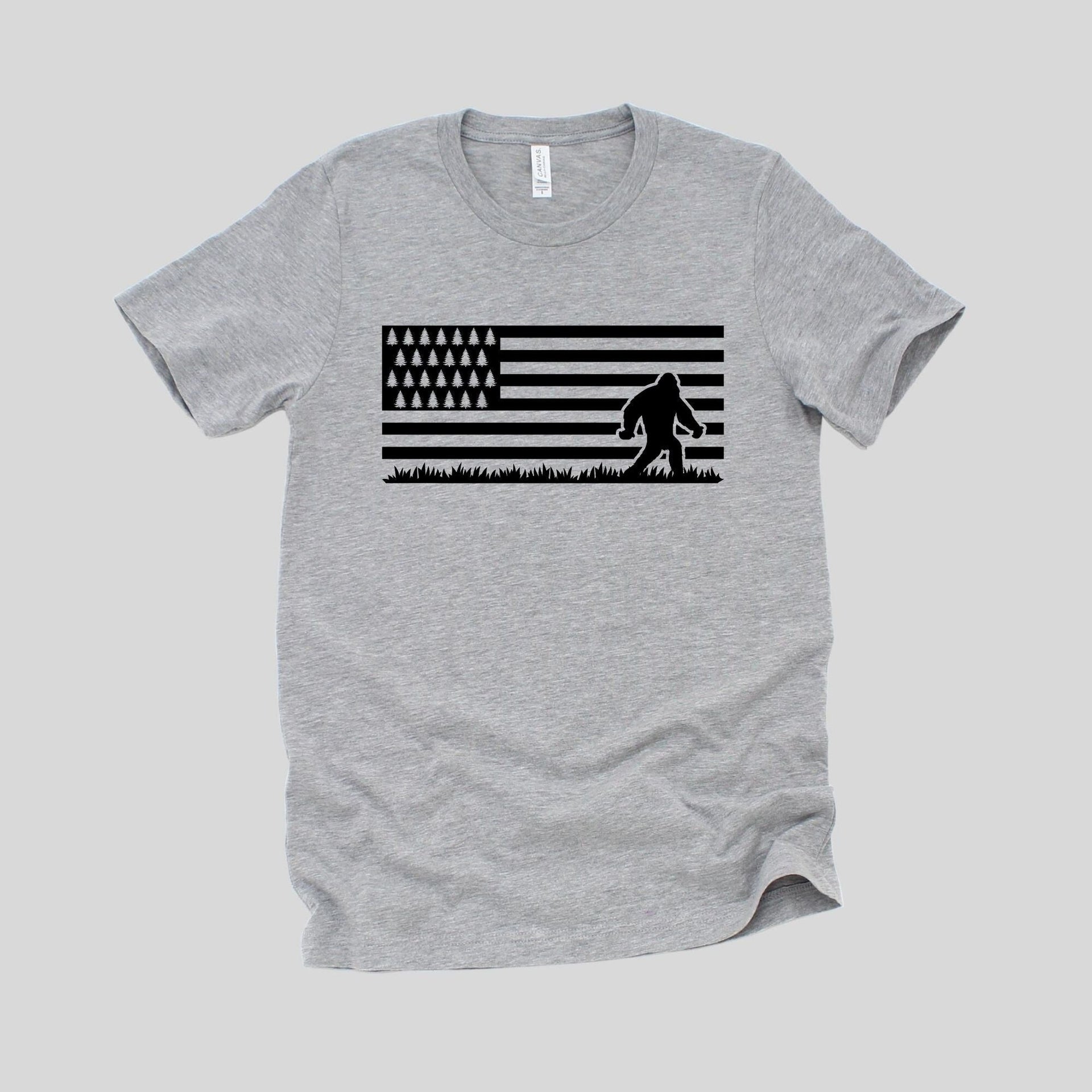 Patriotic Bigfoot TShirt for Men - Mercantile Mountain