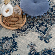 Istanbul Medallion Blue Area Carpet - Clearance - Mercantile Mountain