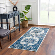 Istanbul Medallion Blue Area Carpet - Clearance - Mercantile Mountain