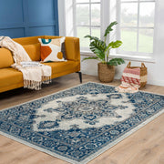 Istanbul Medallion Blue Area Carpet - Clearance - Mercantile Mountain