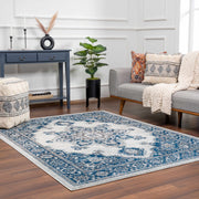 Istanbul Medallion Blue Area Carpet - Clearance - Mercantile Mountain