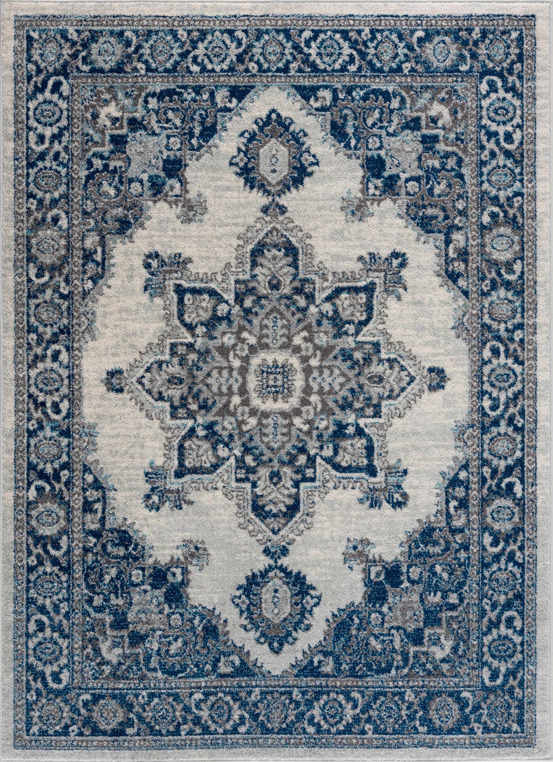 Istanbul Medallion Blue Area Carpet - Clearance - Mercantile Mountain