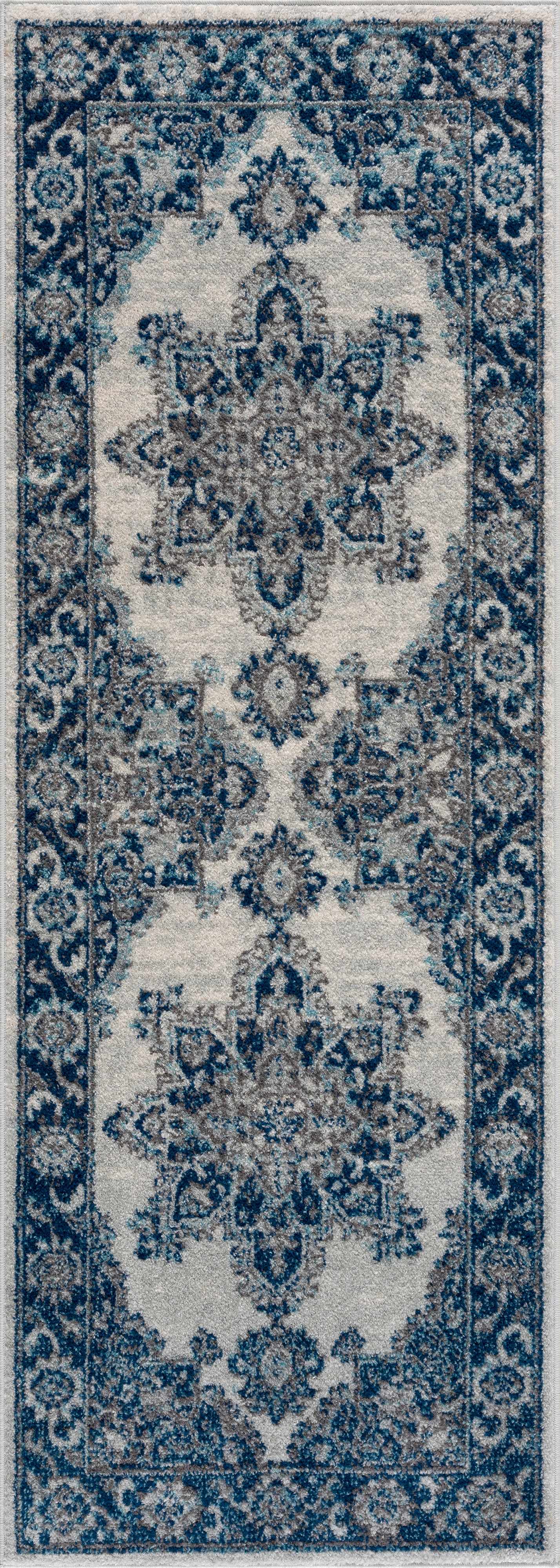 Istanbul Medallion Blue Area Carpet - Clearance - Mercantile Mountain