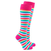 Women's Pink Blush Stripe Knee High Socks - Mercantile Mountain