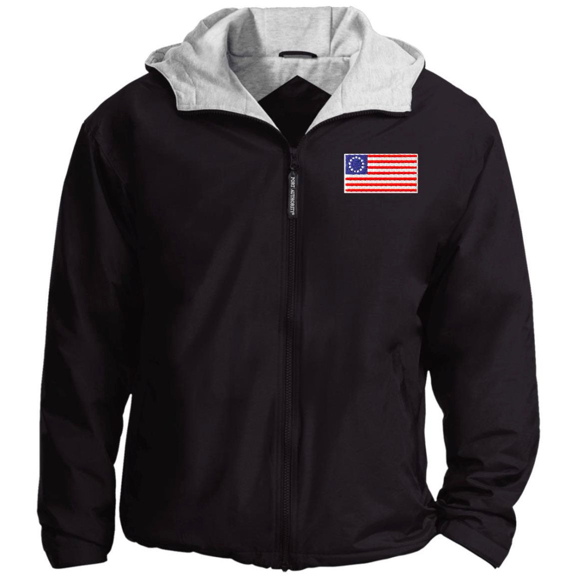 Embroidered 1776 American Flag Port Authority Team Jacket Hoodie - Mercantile Mountain