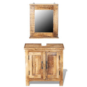 Reclaimed Solid Wood Bathroom Vanity Cabinet Set with Mirror - Mercantile Mountain