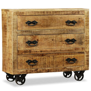 Sideboard with 3 Drawers Rough Mango Wood - Mercantile Mountain