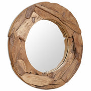 Decorative Teak Wood Mirror Round - Mercantile Mountain