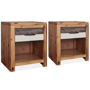 Bedside Table Solid Acacia Wood 15.7"x11.8"x18.9" - Mercantile Mountain