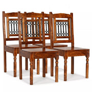 Dining Chairs Set Solid Wood with Cast Iron Back Classic - Mercantile Mountain