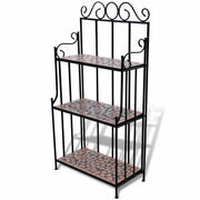 Plant Stand Display Terracotta Color Mosaic Pattern - Mercantile Mountain