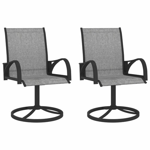 Garden Swivel Chairs 2 pcs Textilene and Steel - Mercantile Mountain