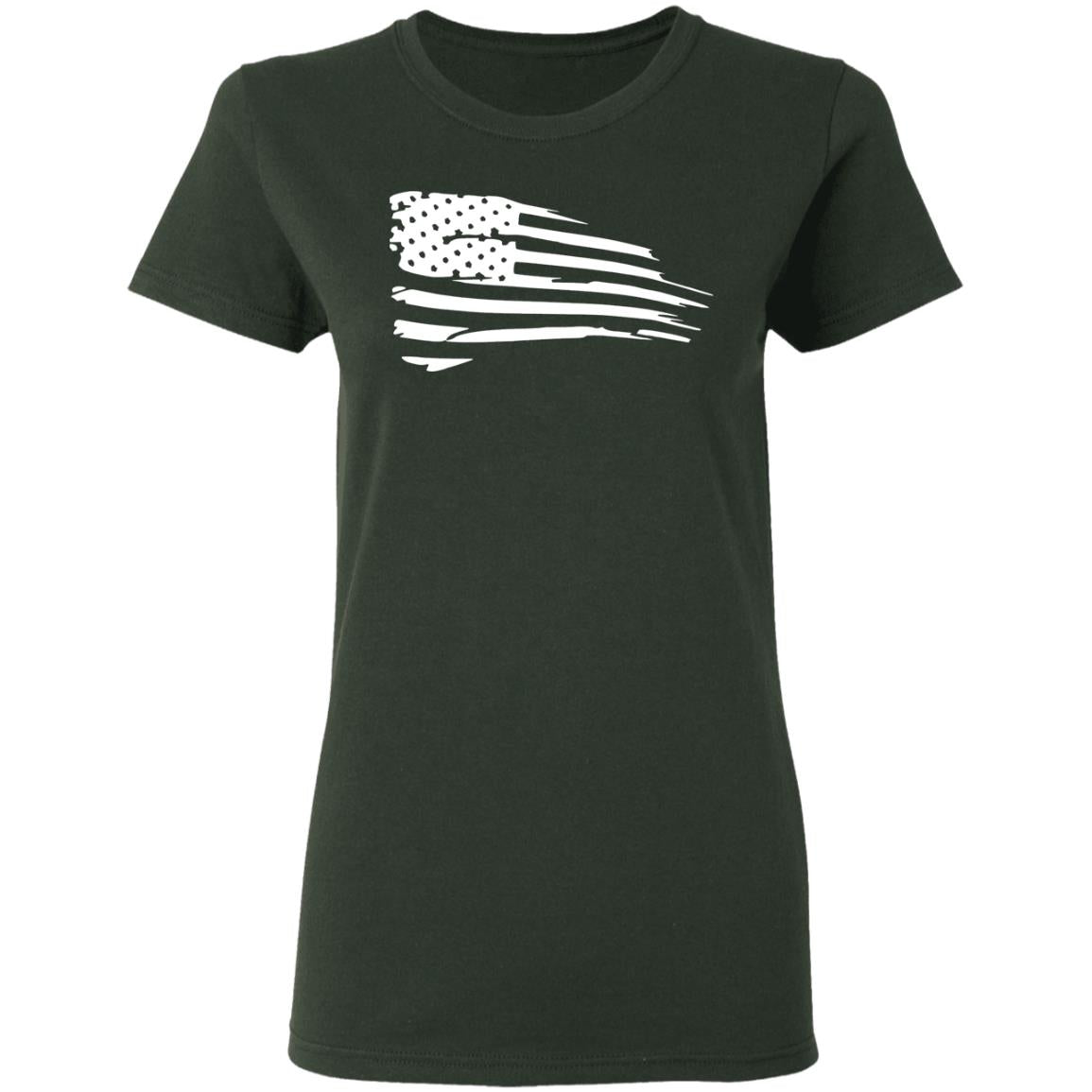 Distressed Flag Ladies' 5.3 oz. T-Shirt - Mercantile Mountain