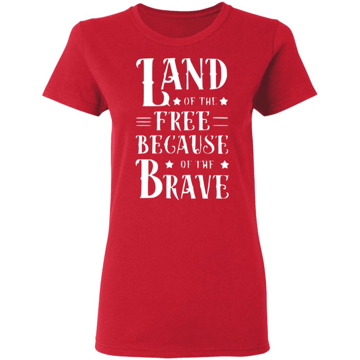 Land of the Free Ladies' 5.3 oz. T-Shirt - Mercantile Mountain