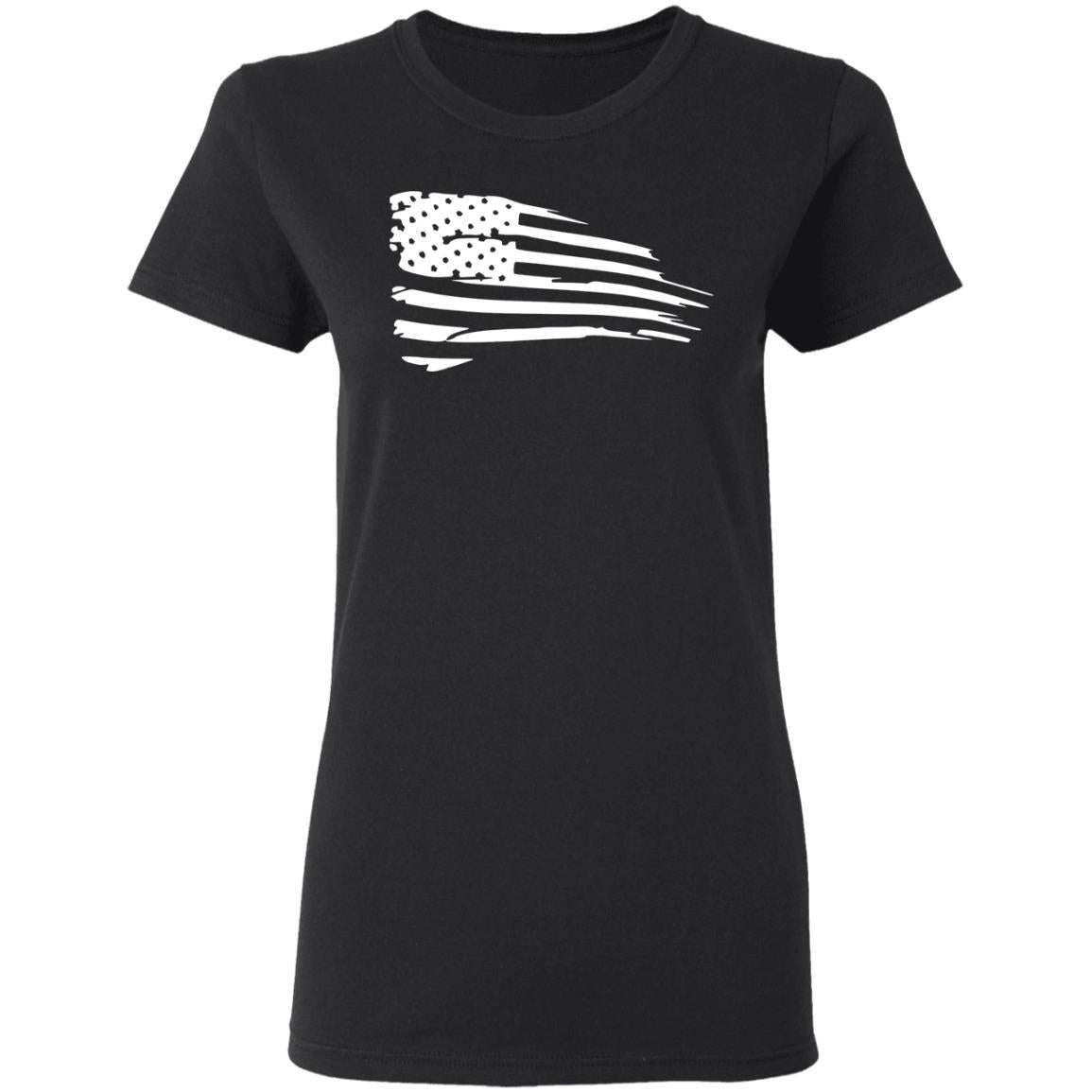 Distressed Flag Ladies' 5.3 oz. T-Shirt - Mercantile Mountain