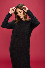 Extra Soft Round Neck Cozy Sweater Dress - Mercantile Mountain