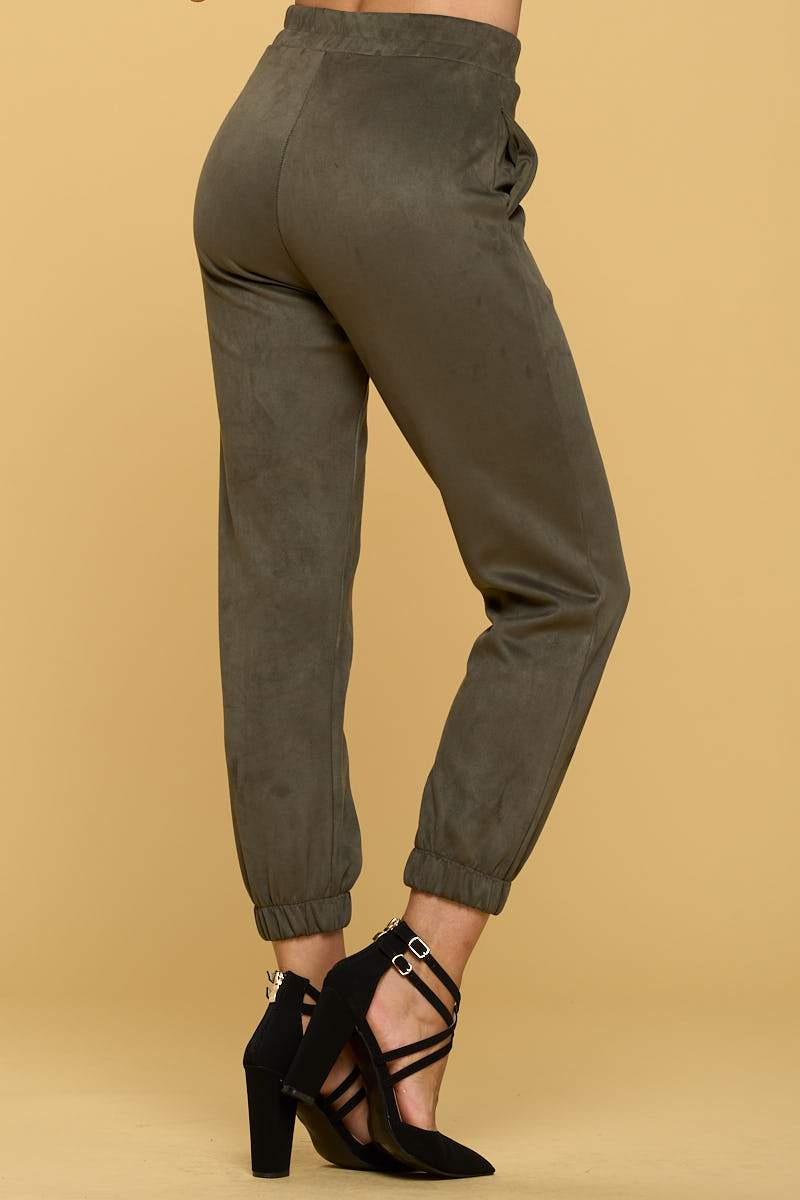 Suede Jogger Pants with Pockets - Mercantile Mountain
