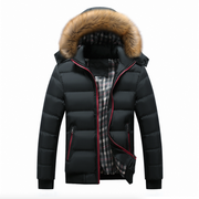 Mens Two Tone Puffer Jacket with Removable Hood - Mercantile Mountain