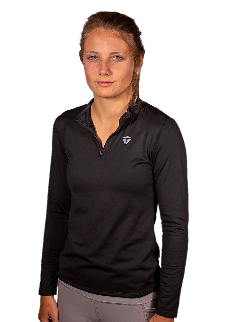 THEUS Sleek Fit Women's 1/4 Zip Long Sleeve Micro Fleece Interior Running Shirt - Mercantile Mountain