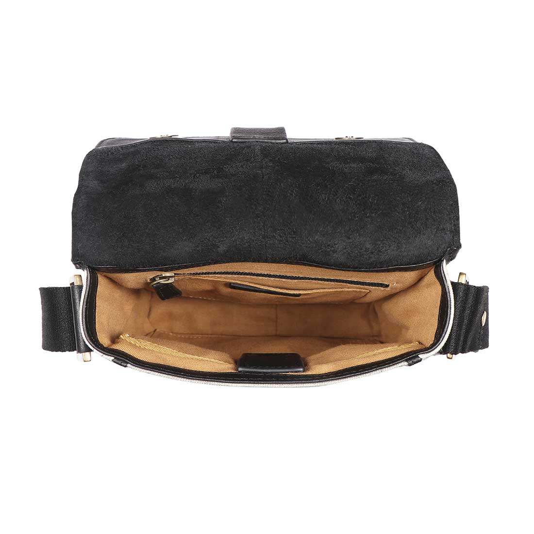 crossbody travel bag for ipad Aiden Genuine Leather & Canvas Mini Crossbody Messenger/Travel Bag / 1