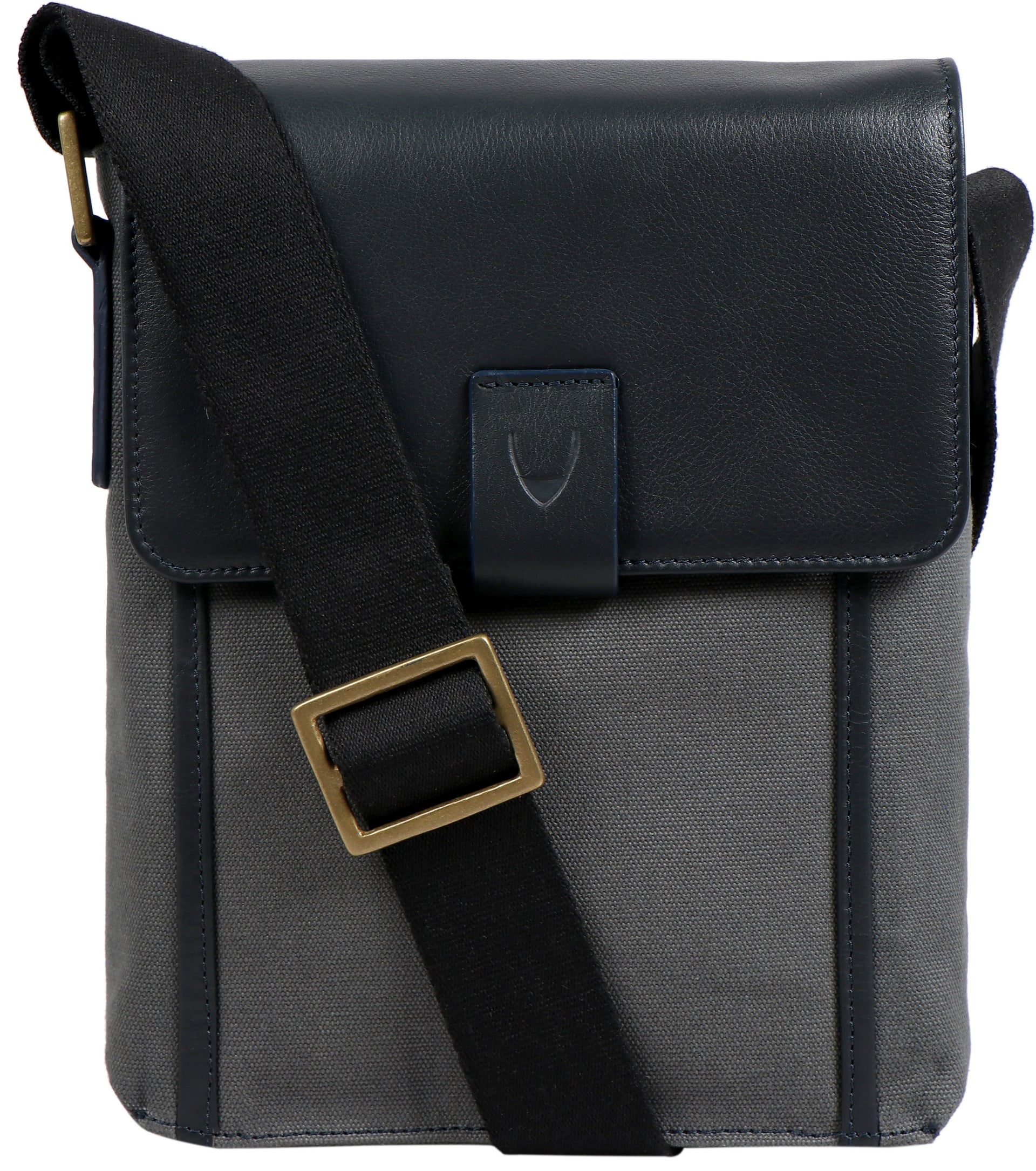 crossbody ipad travel bag Aiden Genuine Leather & Canvas Mini Crossbody Messenger/Travel Bag / 1