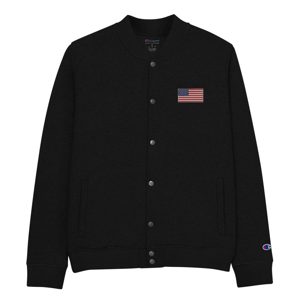 Champion Bomber Jacket Embroidered American Flag Limited Edition - Mercantile Mountain