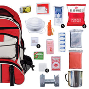 Red 64 Piece Survival Backpack - Mercantile Mountain