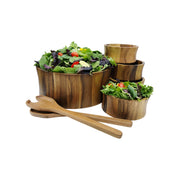 7 Piece - Large Salad Bowl with Servers and 4 Individuals - Mercantile Mountain