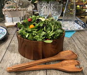 Large Salad Bowl with Servers  10" x 4" - Mercantile Mountain