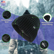 Fear0 NJ Warmest Watch Cap Black Plush Insulated Tactical Beanie Hat - Mercantile Mountain
