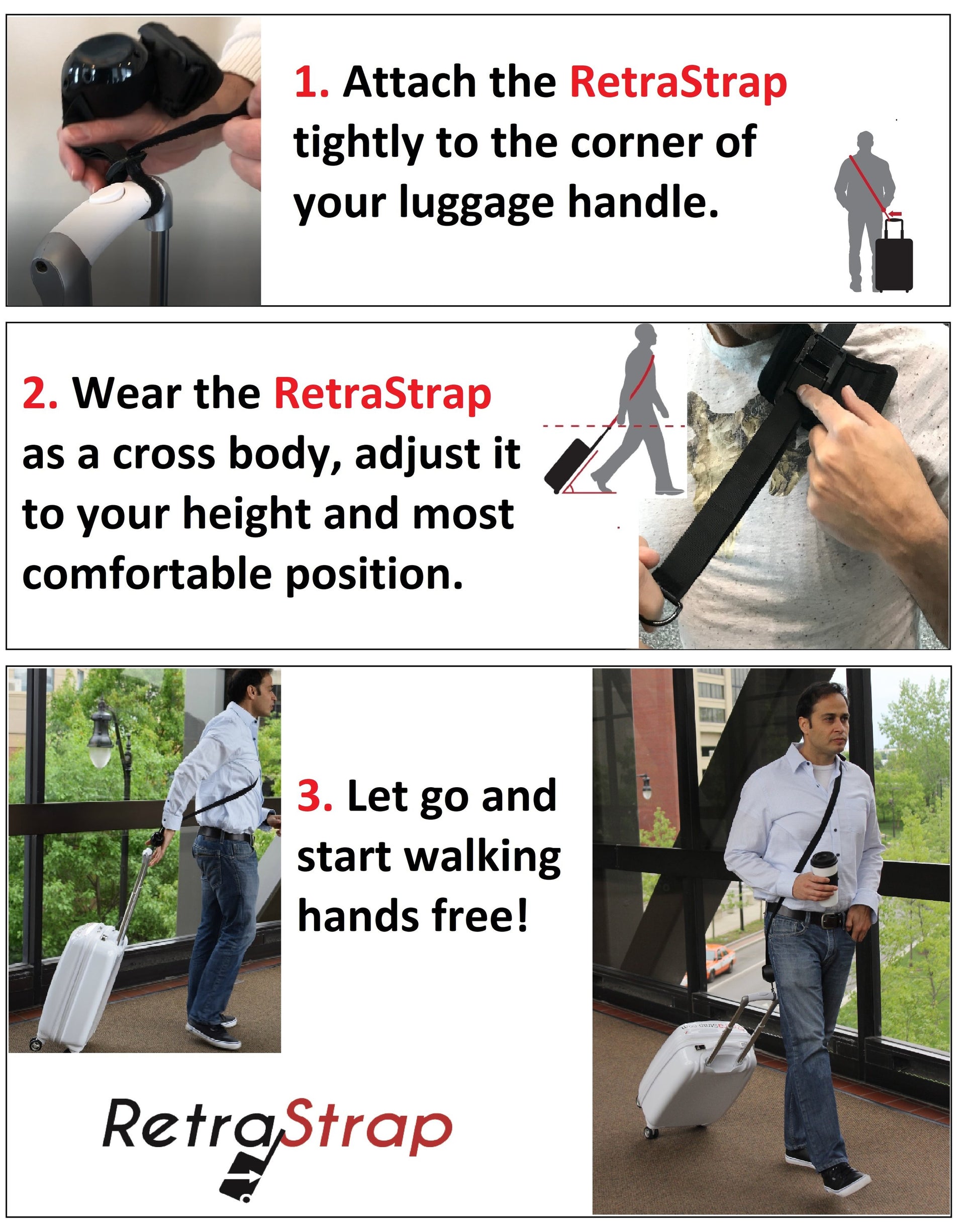 (U.S.) RetraStrap Hands Free your carry-on luggage - Anti theft. - Mercantile Mountain