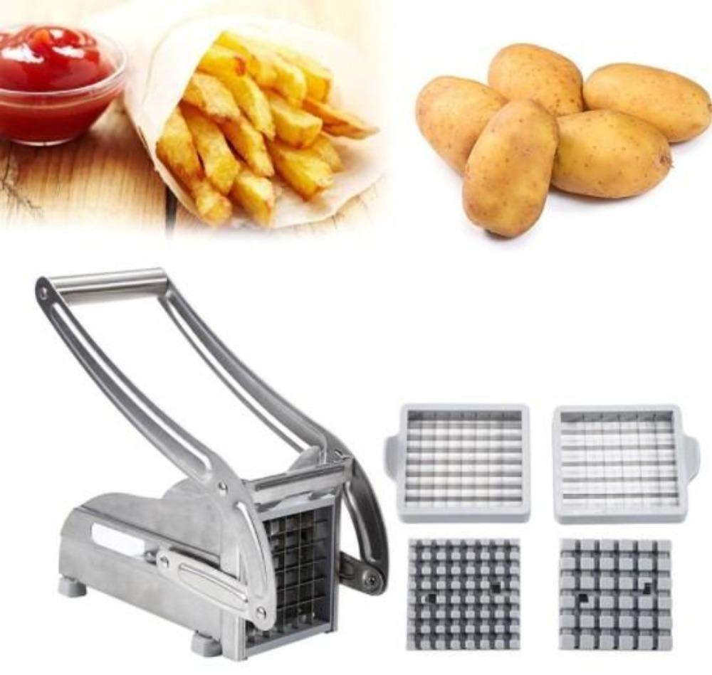 Stainless Steel French Fries and Potato Cutter with 2 Different Blades - Mercantile Mountain