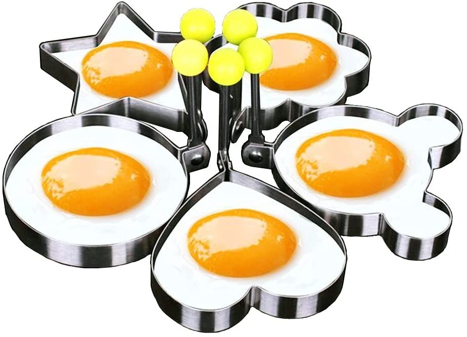 Stainless Steel 5 pc Egg and Pancake Mold Set - Mercantile Mountain